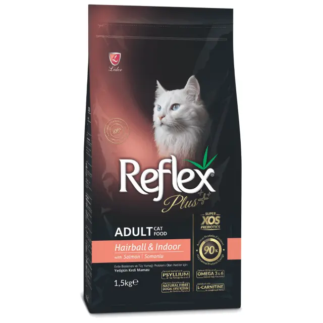 Reflex Plus Adult Cat Food Hairball With Salmon 1.5Kg